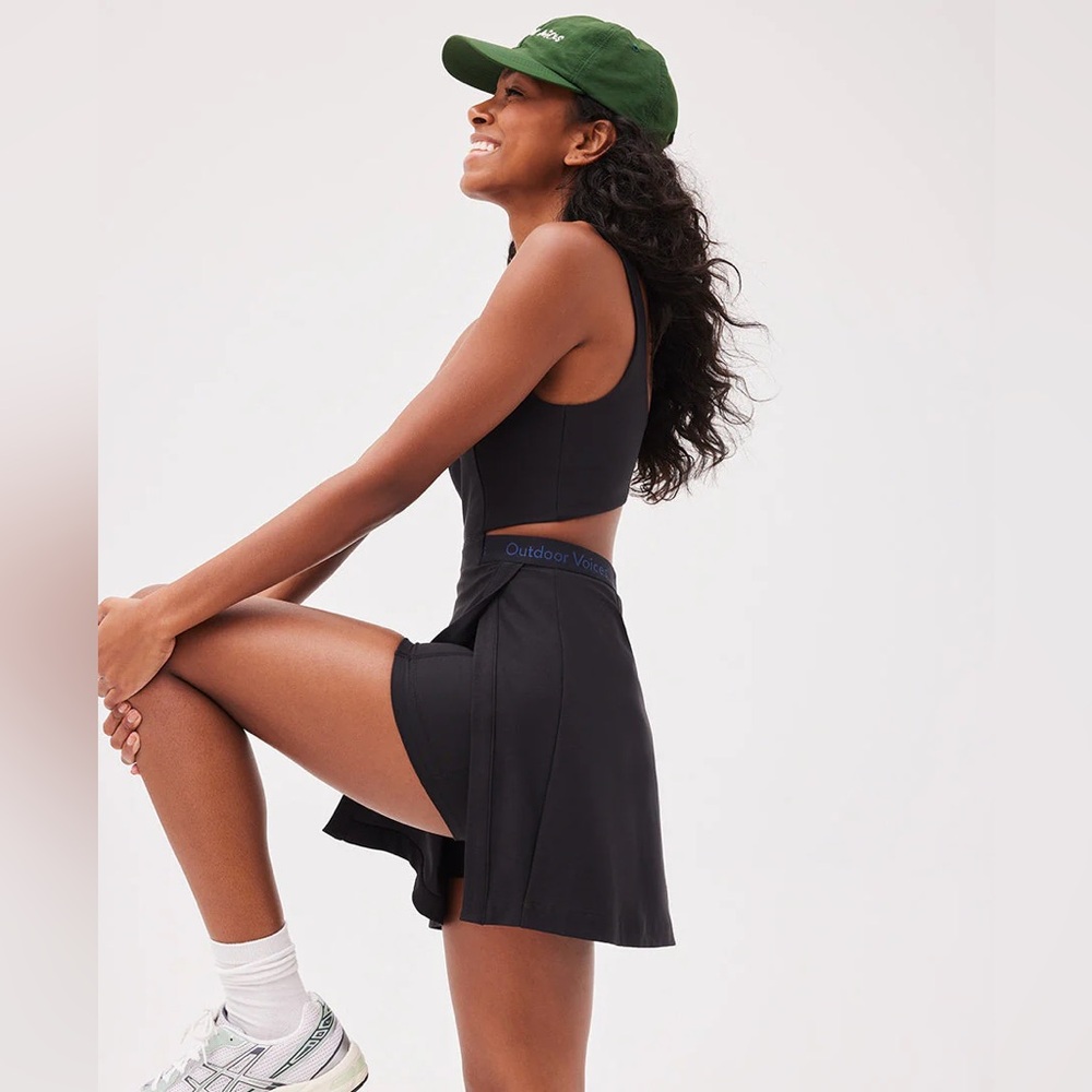 Outdoor Voices | court cutout tennis dress in black
